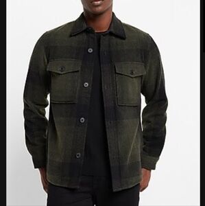 Men's Express Wool Blend Jacket Plaid Green